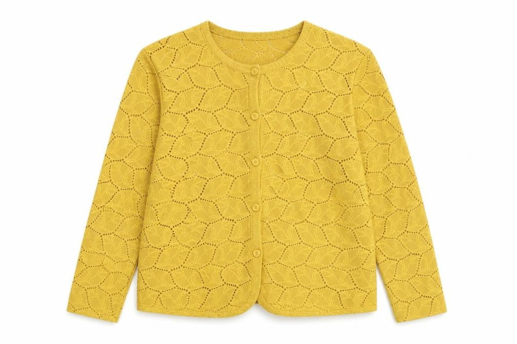 Front view of Jacqueline de Yong Women's Yellow Cardigan XS