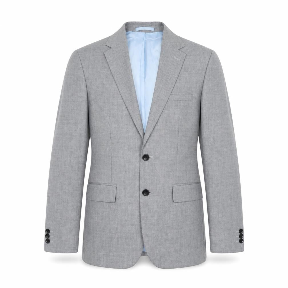 Mens 38 Chest Regular Moss London Grey Two-Button Blazer