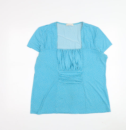Windsmoor Women's Blue Polka Dot Blouse, Size L