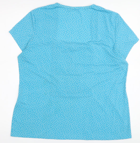 Windsmoor Women's Blue Polka Dot Blouse, Size L