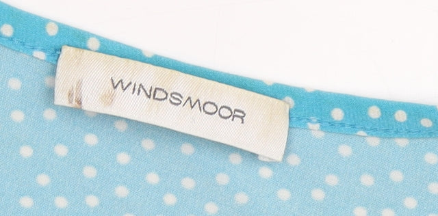 Windsmoor Women's Blue Polka Dot Blouse, Size L