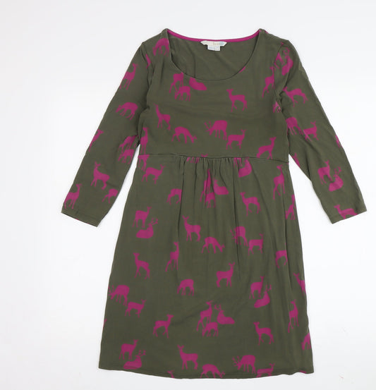Boden Women's Green Animal A-Line Dress Size 10