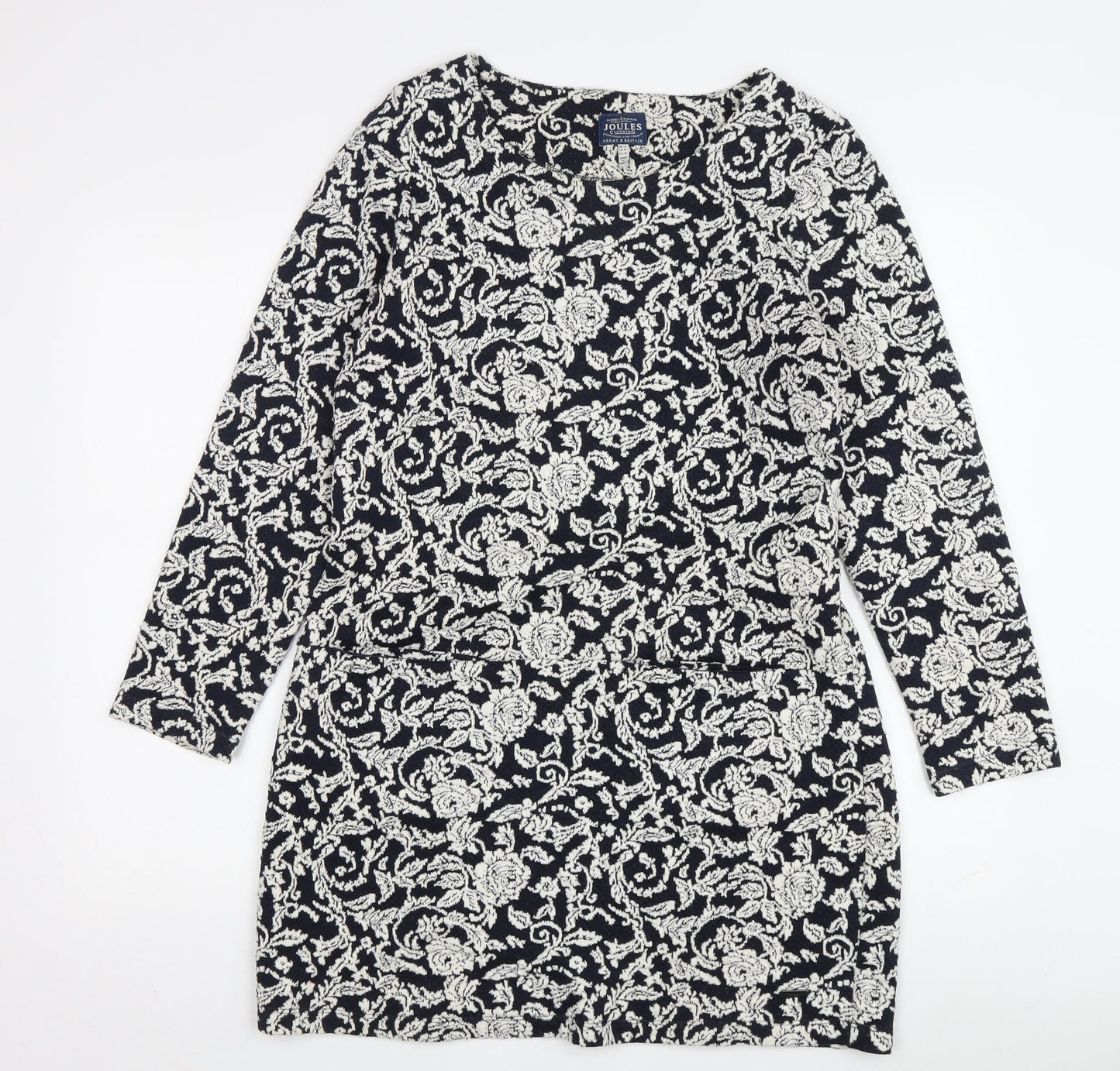 Joules Women's Floral Dress - Black/Ivory, Size 12