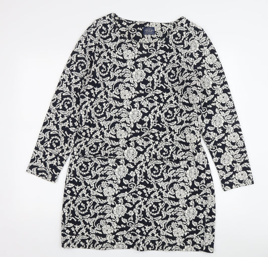 Joules Women's Floral Dress - Black/Ivory, Size 12