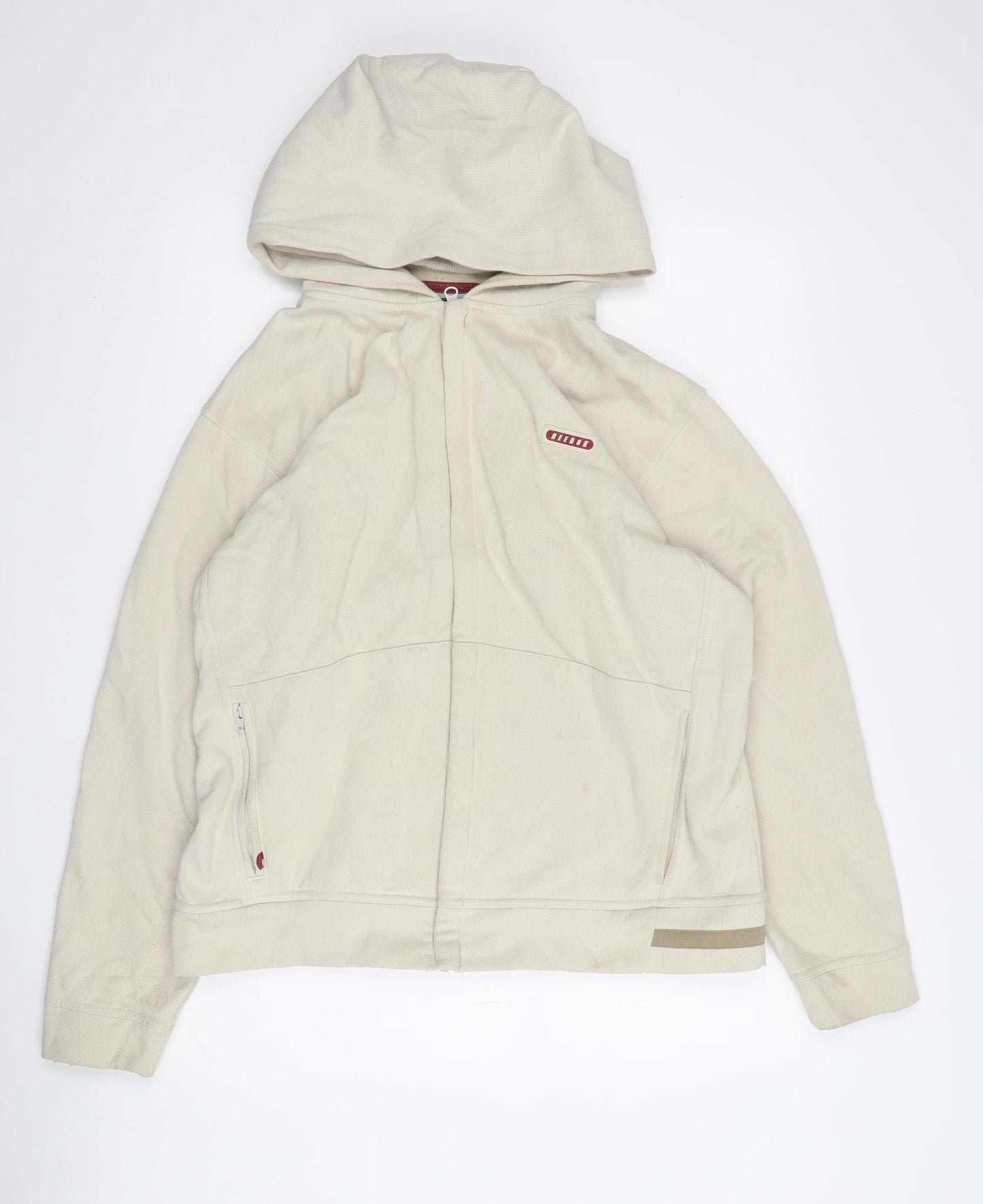 Reebok Men's Beige Full Zip Hoodie, Size S