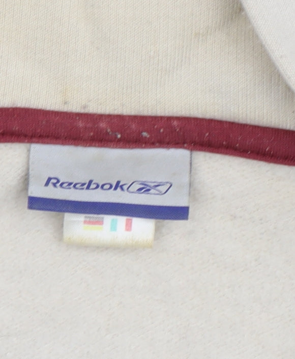 Reebok Men's Beige Full Zip Hoodie, Size S
