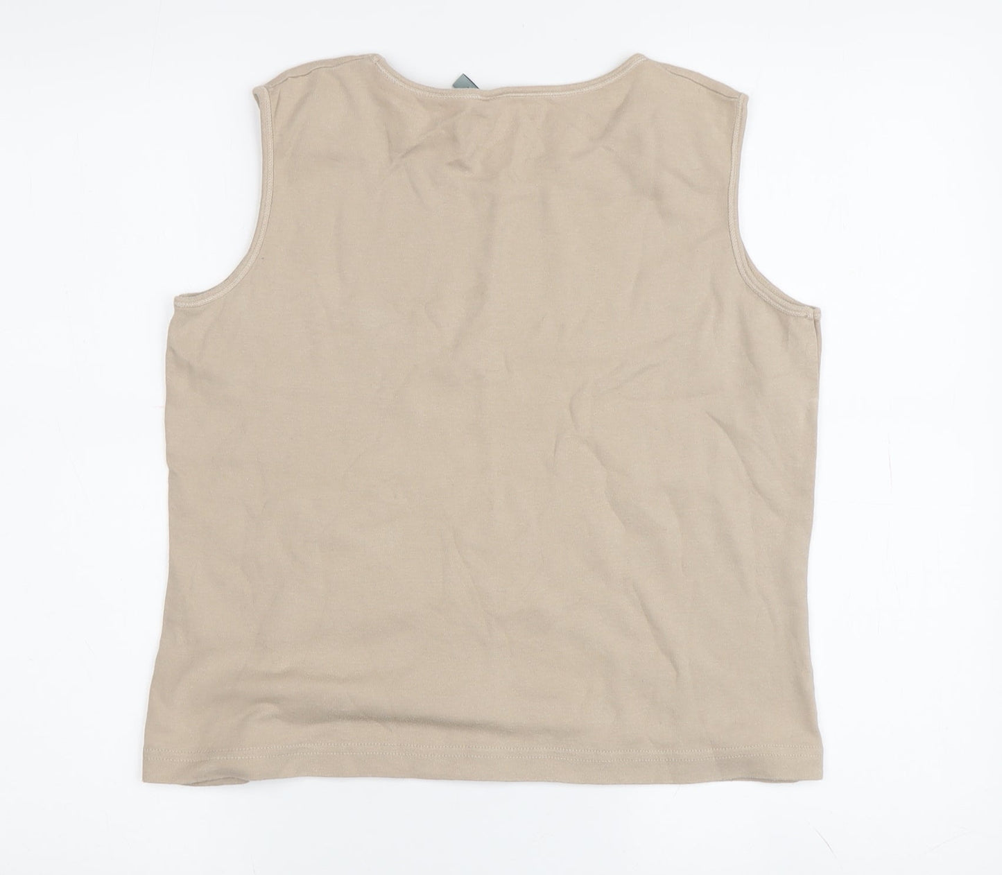 Hawkshead Beige Women's Tank Top Size 14 Cotton