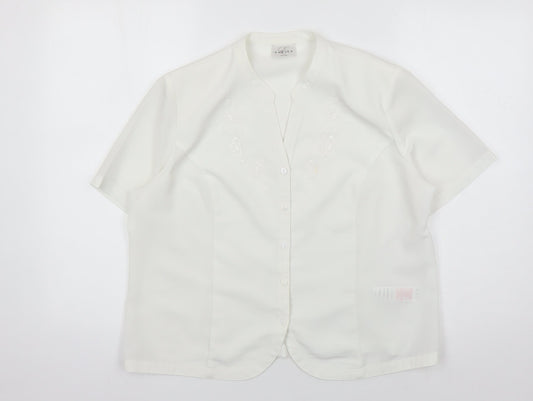Eastex Women's White Collared Blouse Size 14