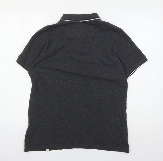 Over The Green Men's Black Polo Shirt Size S
