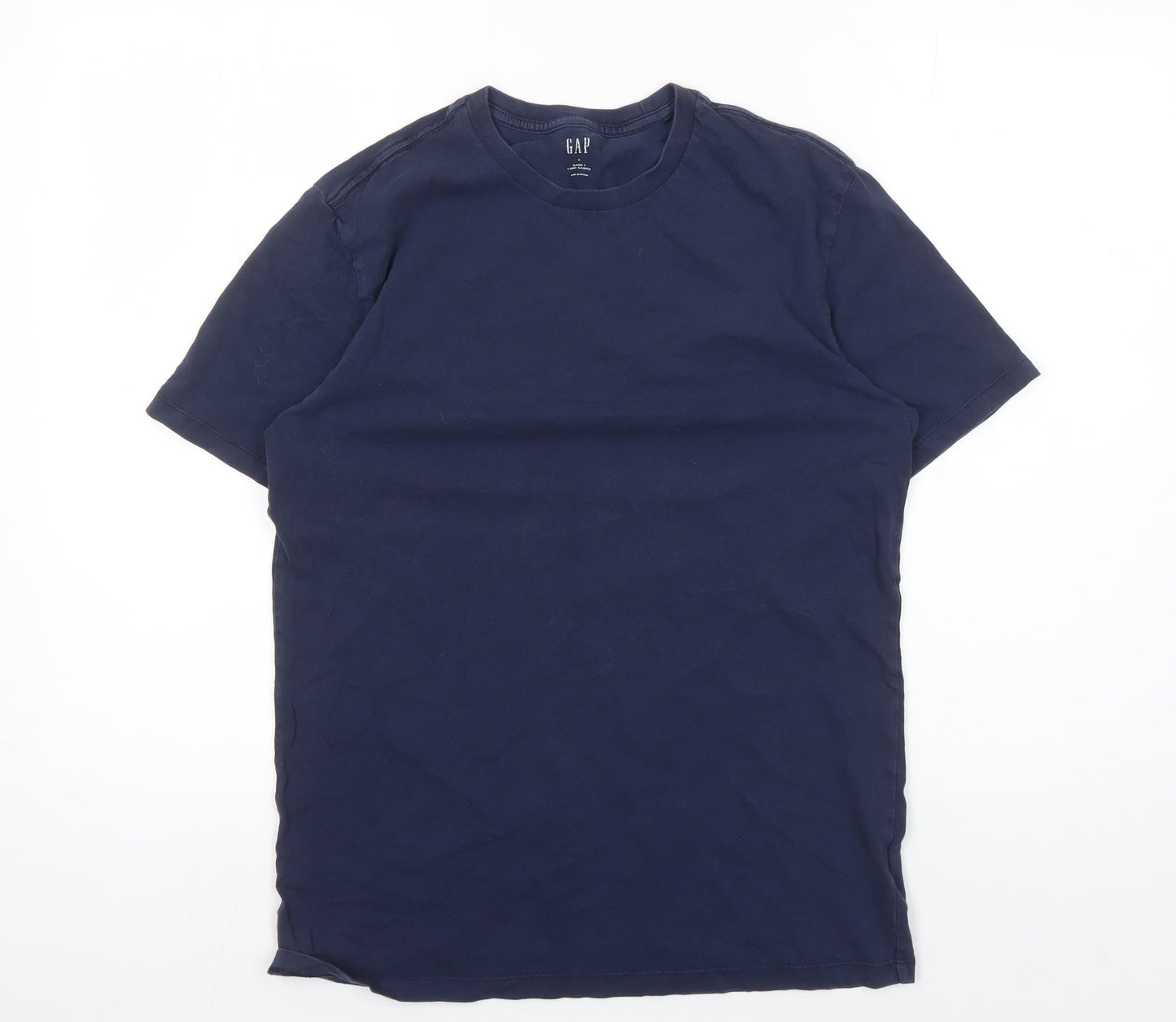 GAP Men's Classic Blue Cotton Short Sleeve T-Shirt