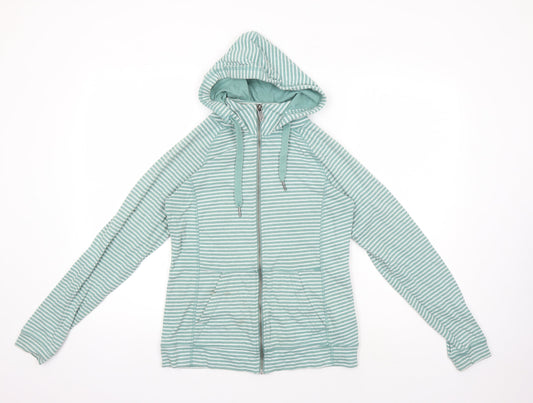 Mountain Warehouse Green Striped Full Zip Hoodie Size 10
