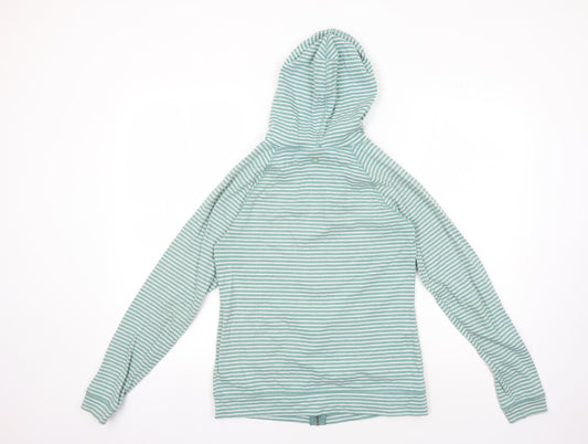 Mountain Warehouse Green Striped Full Zip Hoodie Size 10