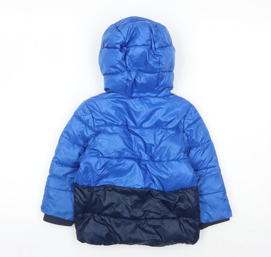 Michael Kors Boys Blue Puffer Jacket, Size 2 Years, Hooded