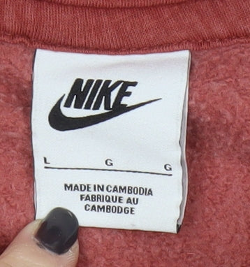 Nike Women's Red Hoodie, Large, Cotton Blend
