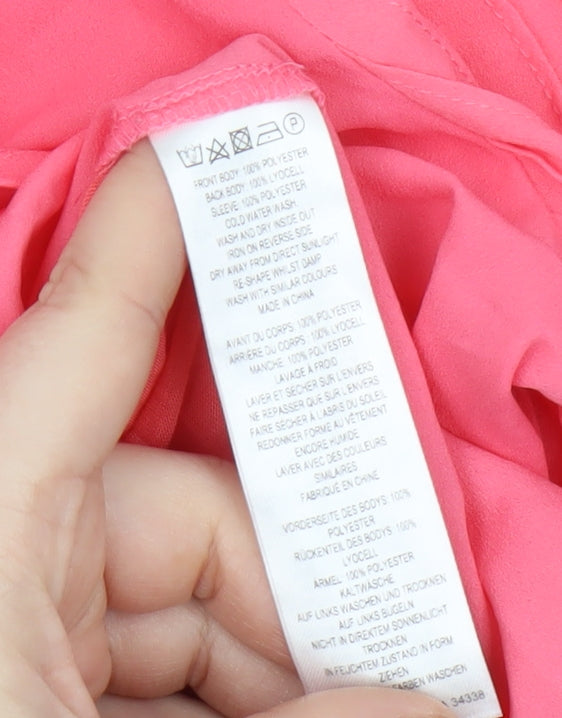 French Connection Women's Pink Blouse, Size M, Boat Neck