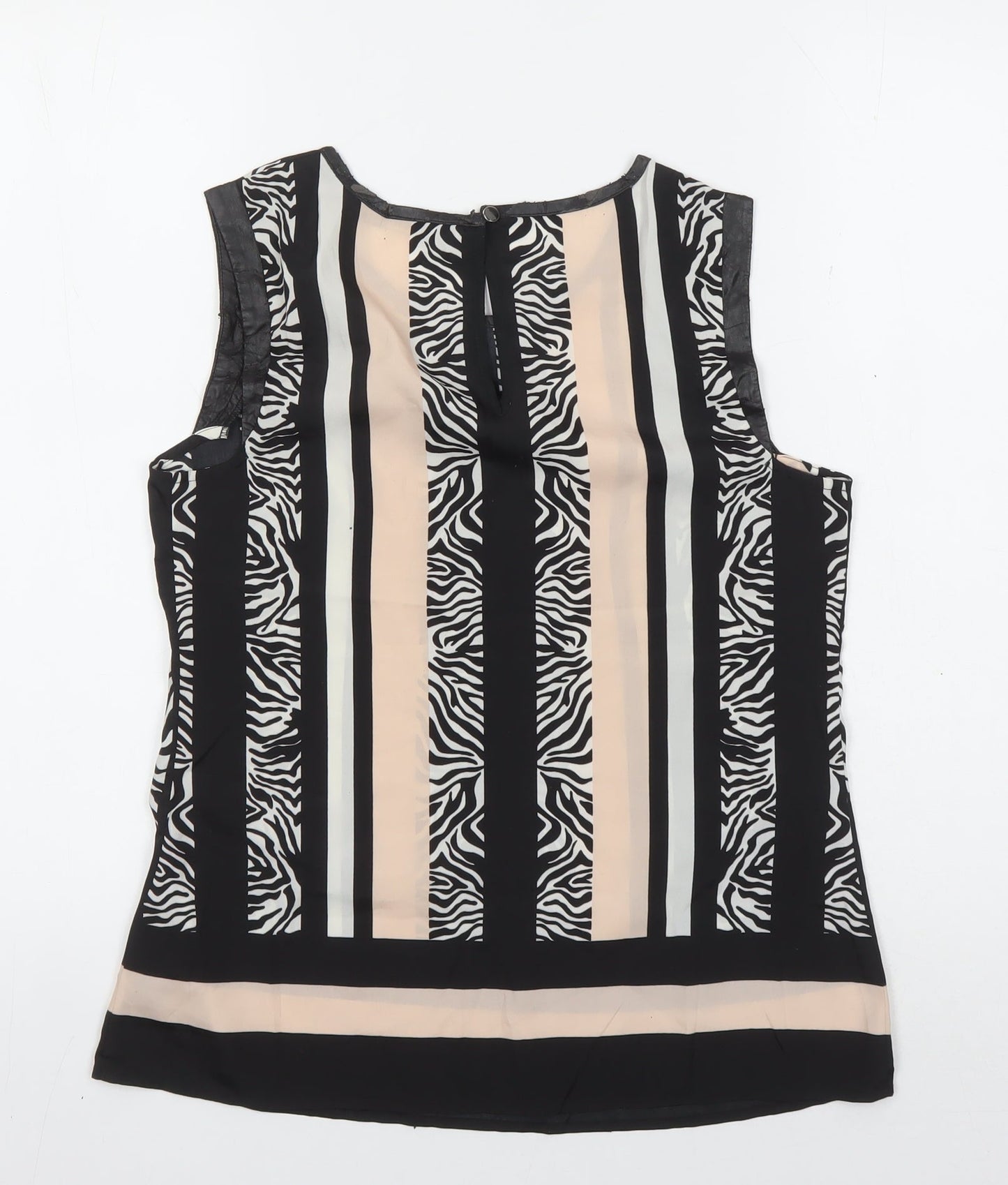Oasis Women’s Multicoloured Blouse Size 8 Zebra Sleeveless