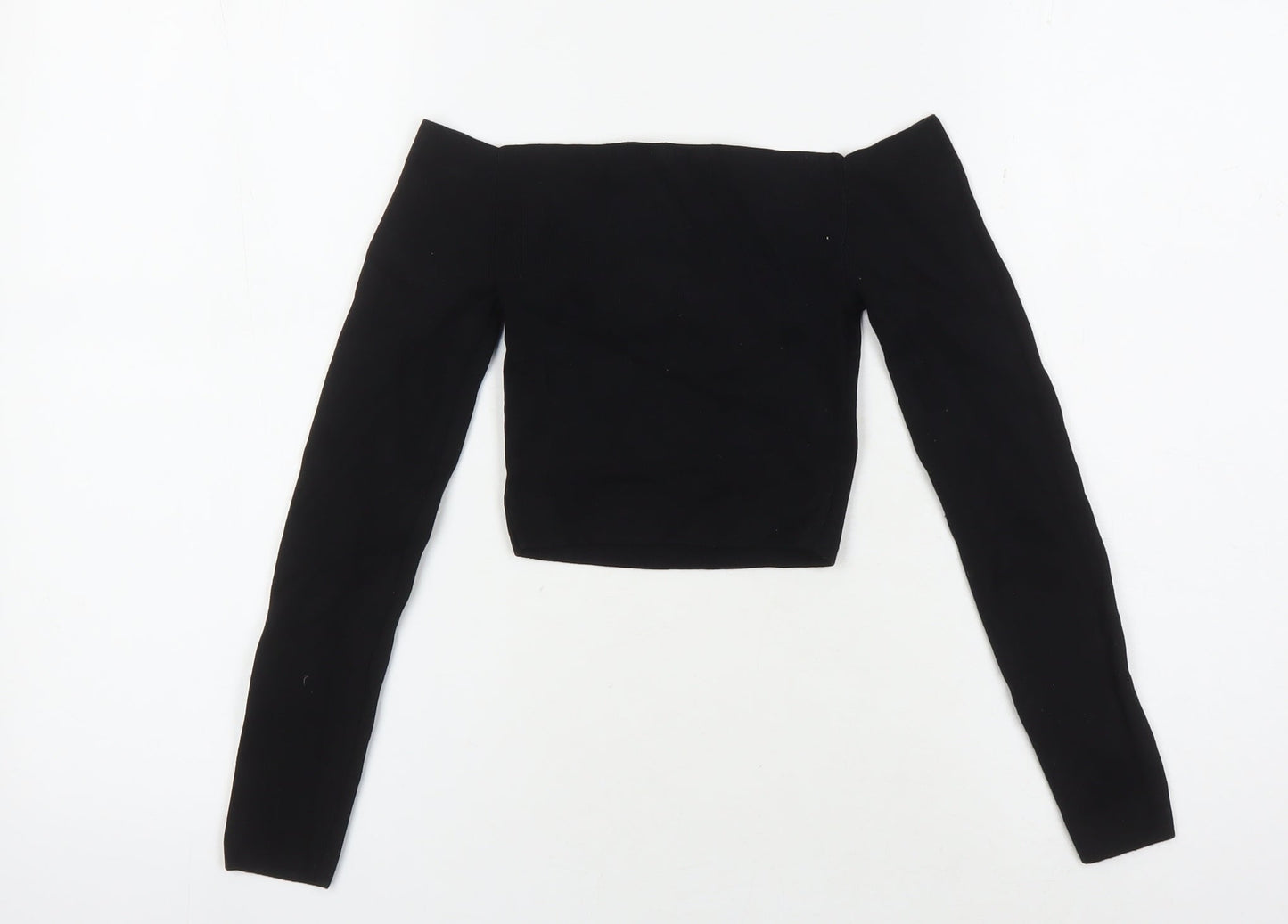 Collusion Women's Black Cropped Off Shoulder Top