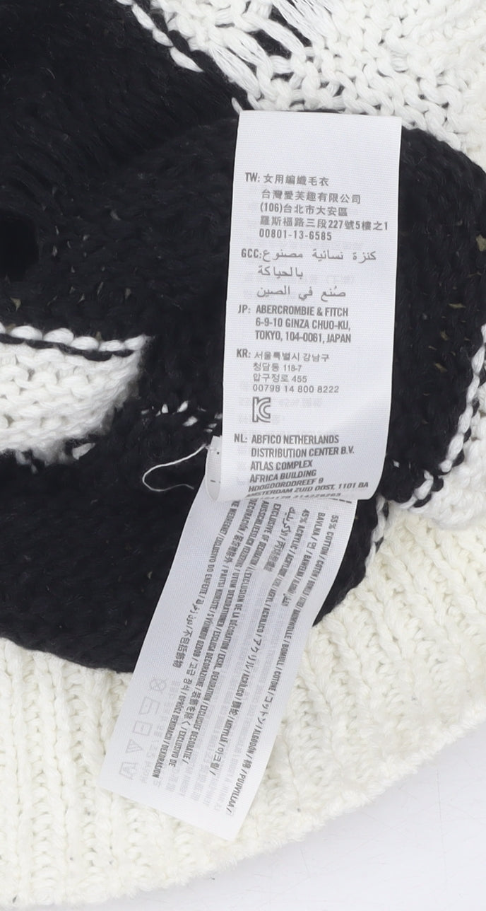 Hollister Women's Black Striped Pullover Jumper XS