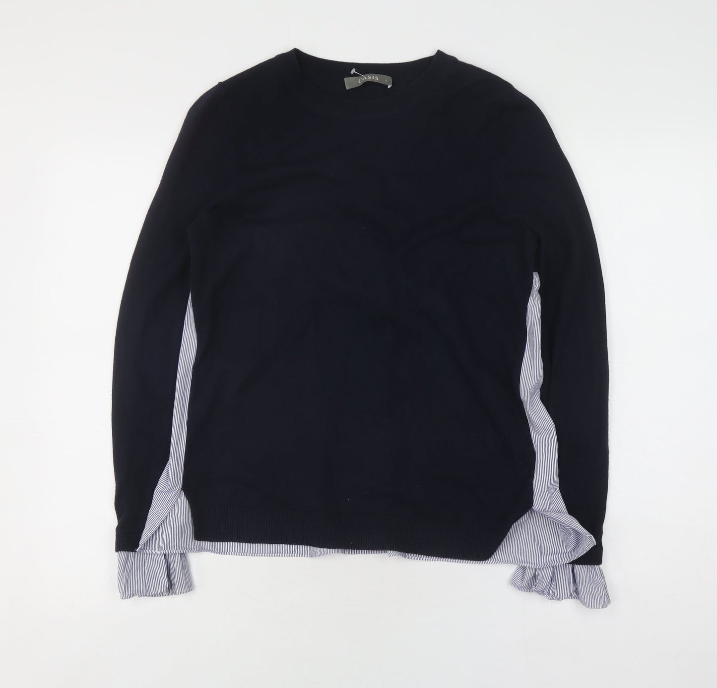 Oasis Women's Black Cotton Blend Pullover S
