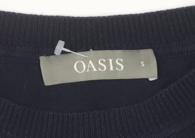 Oasis Women's Black Cotton Blend Pullover S