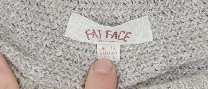 Fat Face Women's Grey Pullover Jumper Size 12