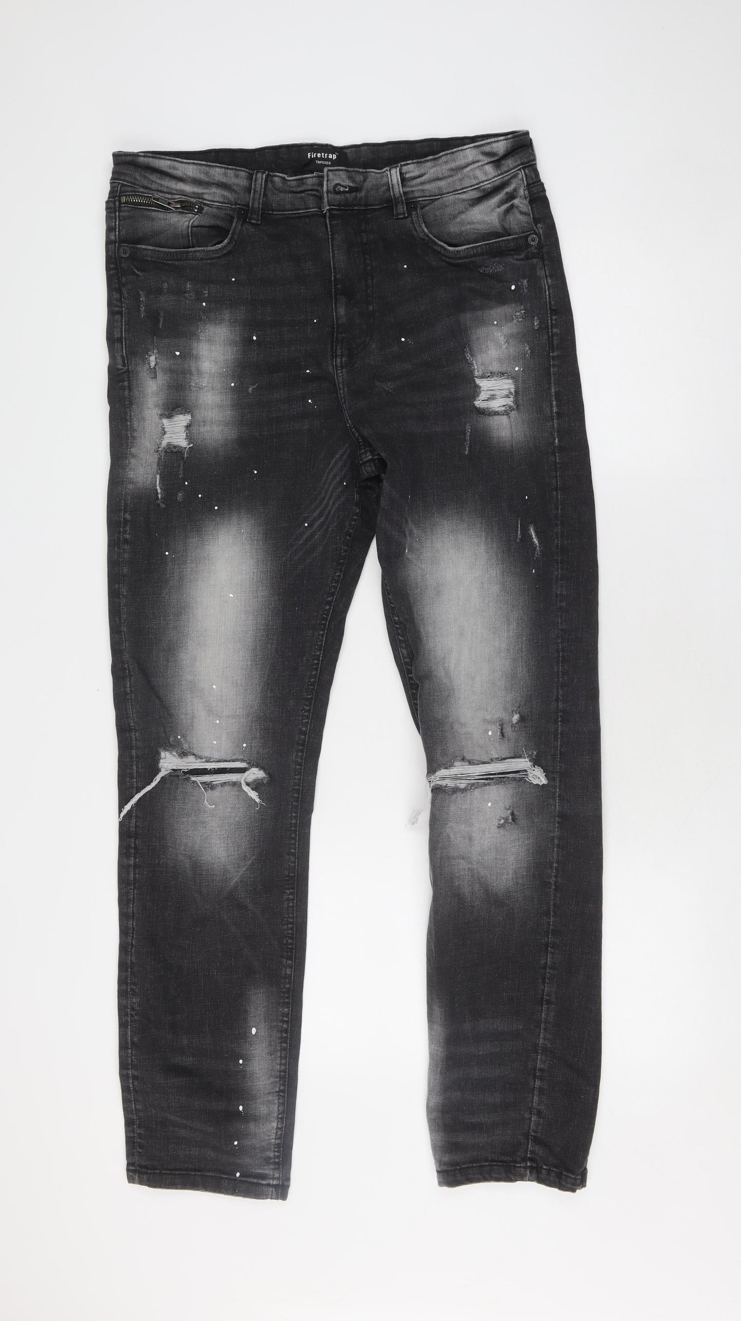 Firetrap Men's Black Tapered Jeans Size 34