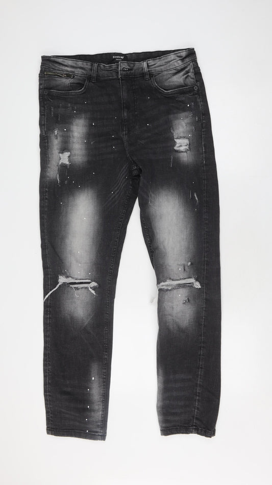 Firetrap Men's Black Tapered Jeans Size 34