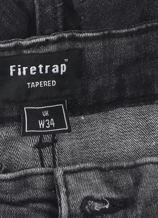 Firetrap Men's Black Tapered Jeans Size 34