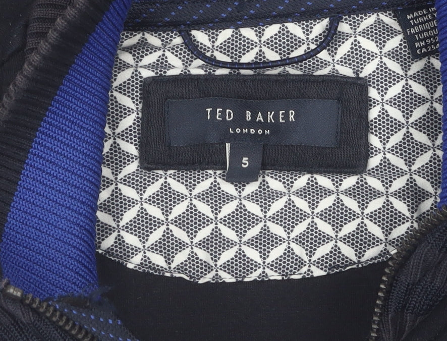 Ted Baker Men's Black Bomber Jacket Size L, Casual Zip-Up