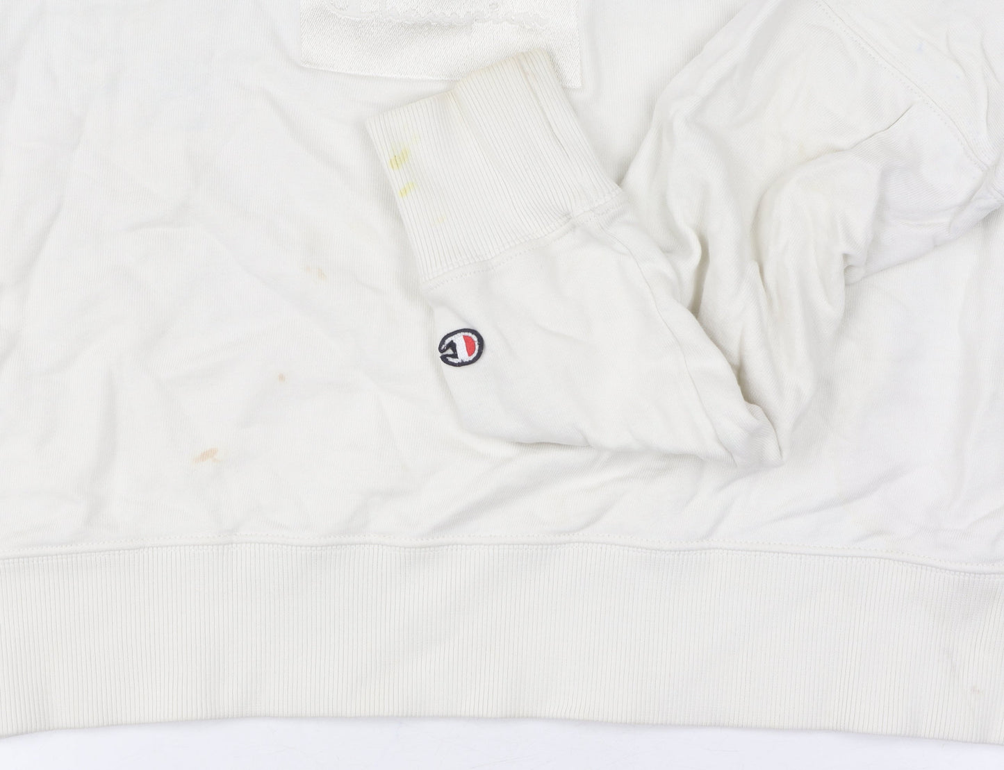 Champion Unisex White Pullover Hoodie Medium