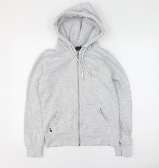 Superdry Women's Grey Hooded Jacket, Size 10