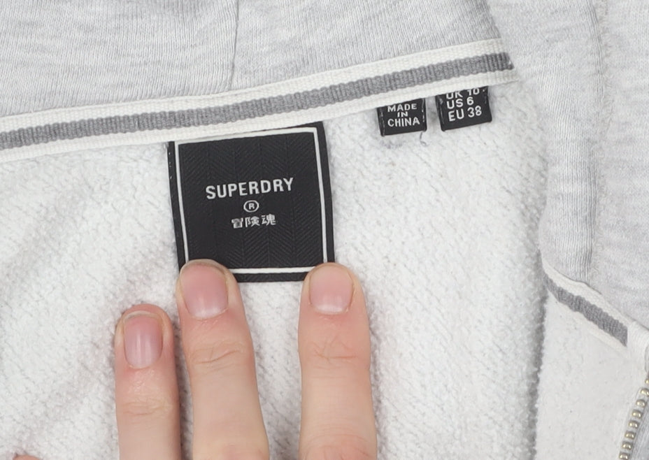 Superdry Women's Grey Hooded Jacket, Size 10