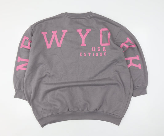 Missyempire Women's Grey Pullover Sweatshirt Size 10