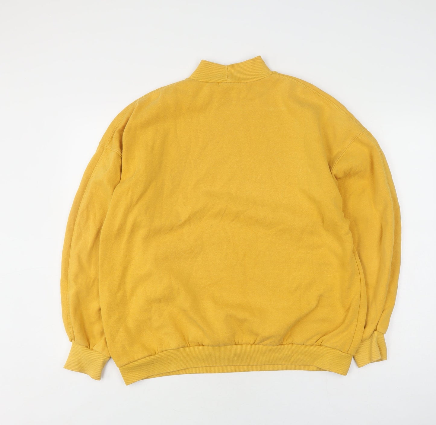 Bershka Women's Yellow Mock Neck Pullover Jumper L