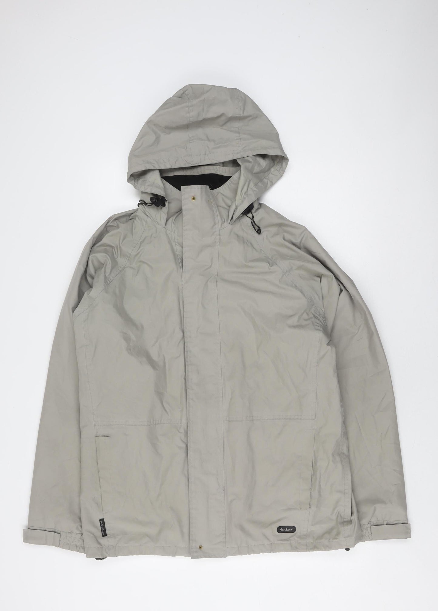 Peter Storm Men's Grey Hooded Rain Jacket, Size S