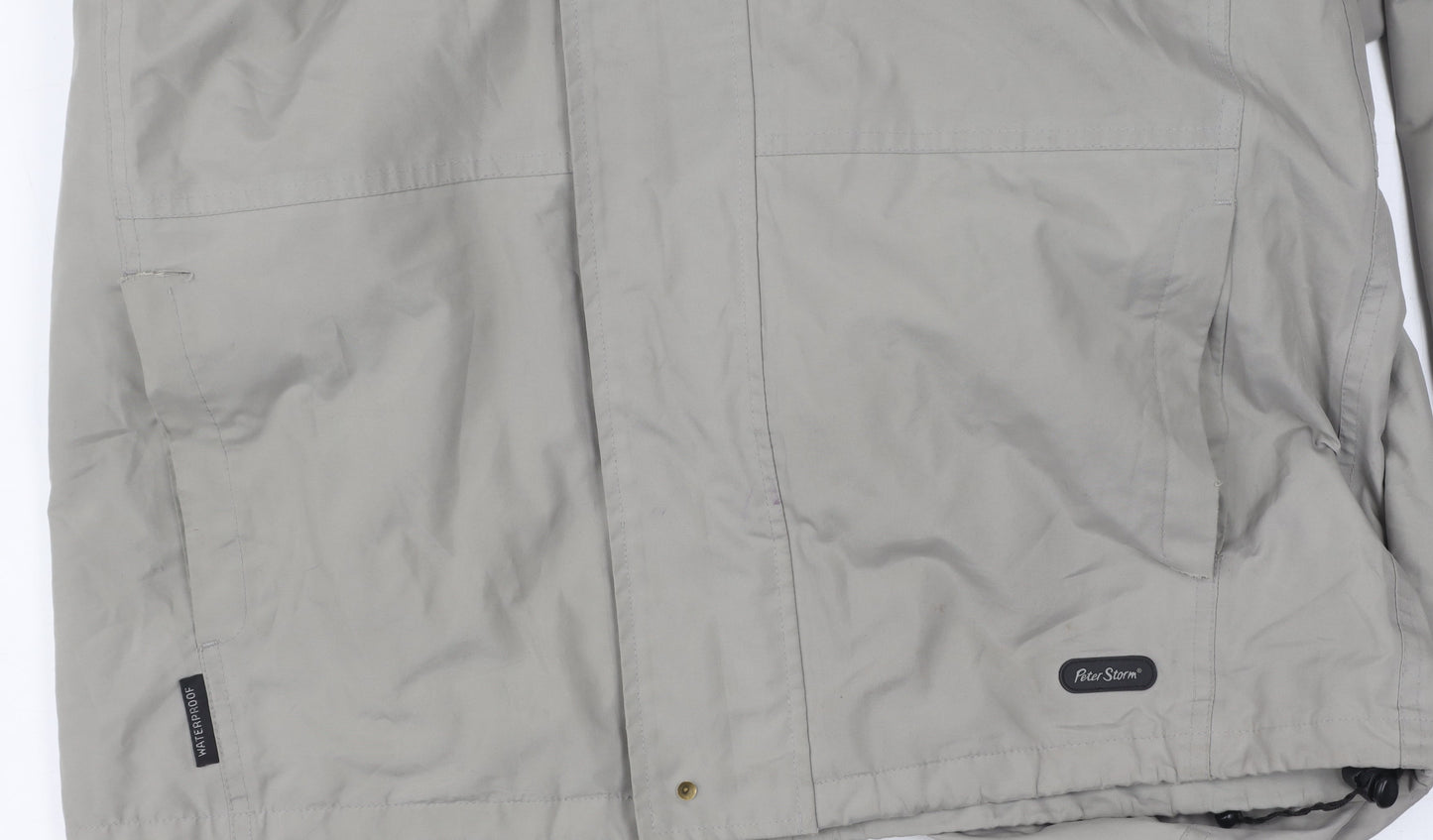 Peter Storm Men's Grey Hooded Rain Jacket, Size S