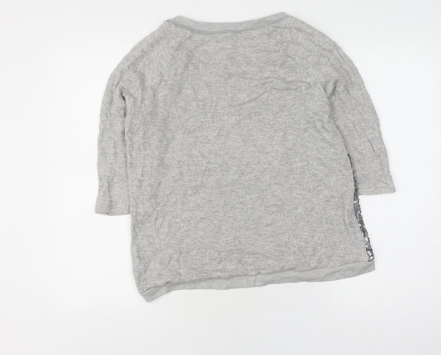 Silence + Noise Women's Grey Sequin Pullover Jumper M