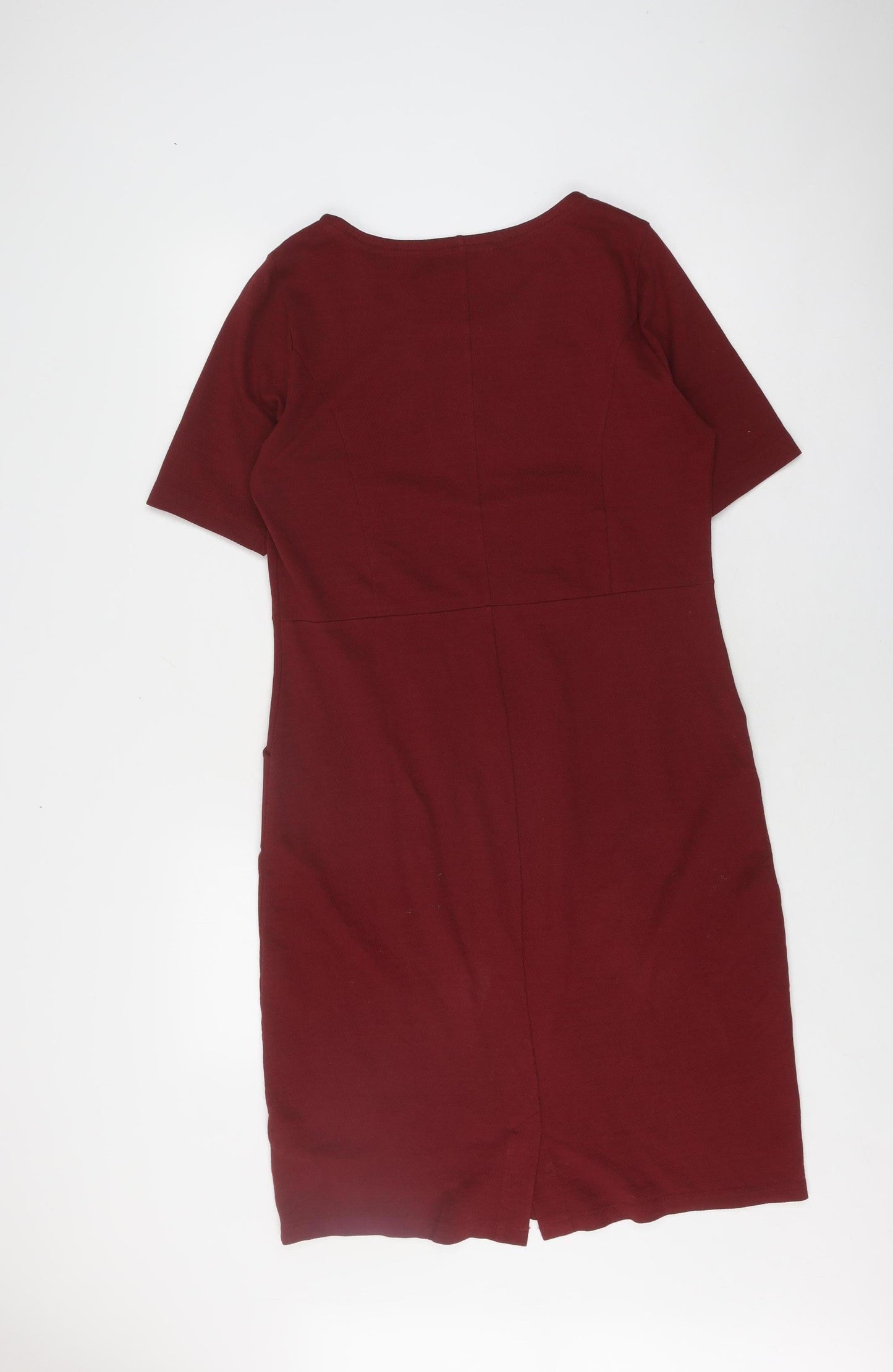 WoolOvers Women's Red Sheath Dress M Casual