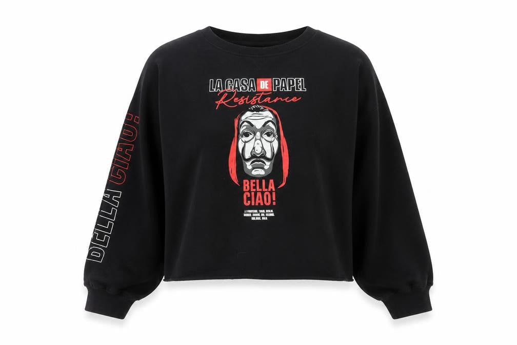 La Casa De Papel Women's Black XL Graphic Sweatshirt