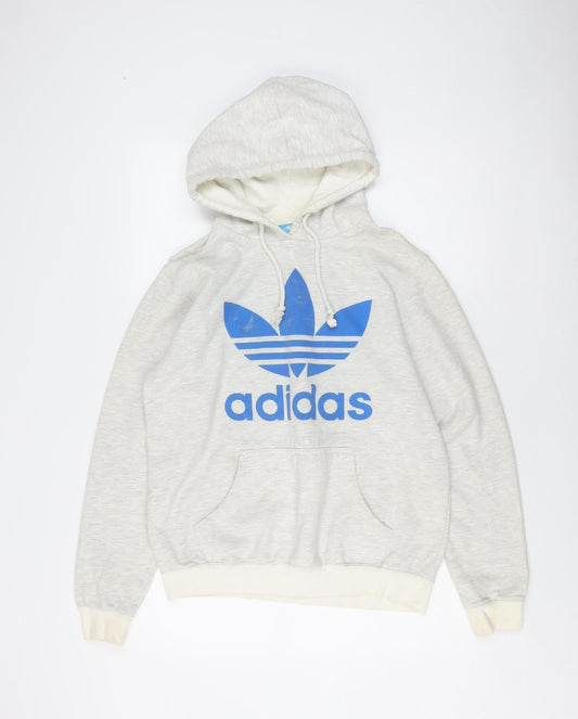 Adidas Men’s White Pullover Hoodie M Logo Graphic