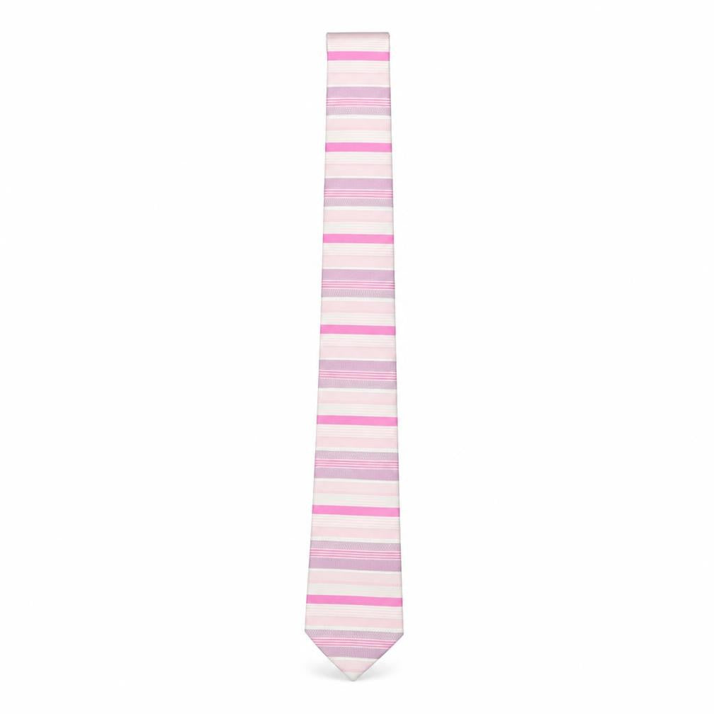 Jeff Banks Men's Pink Striped Silk Tie - One Size