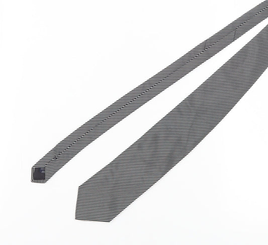 Jaeger Men's Black Striped Silk Tie One Size