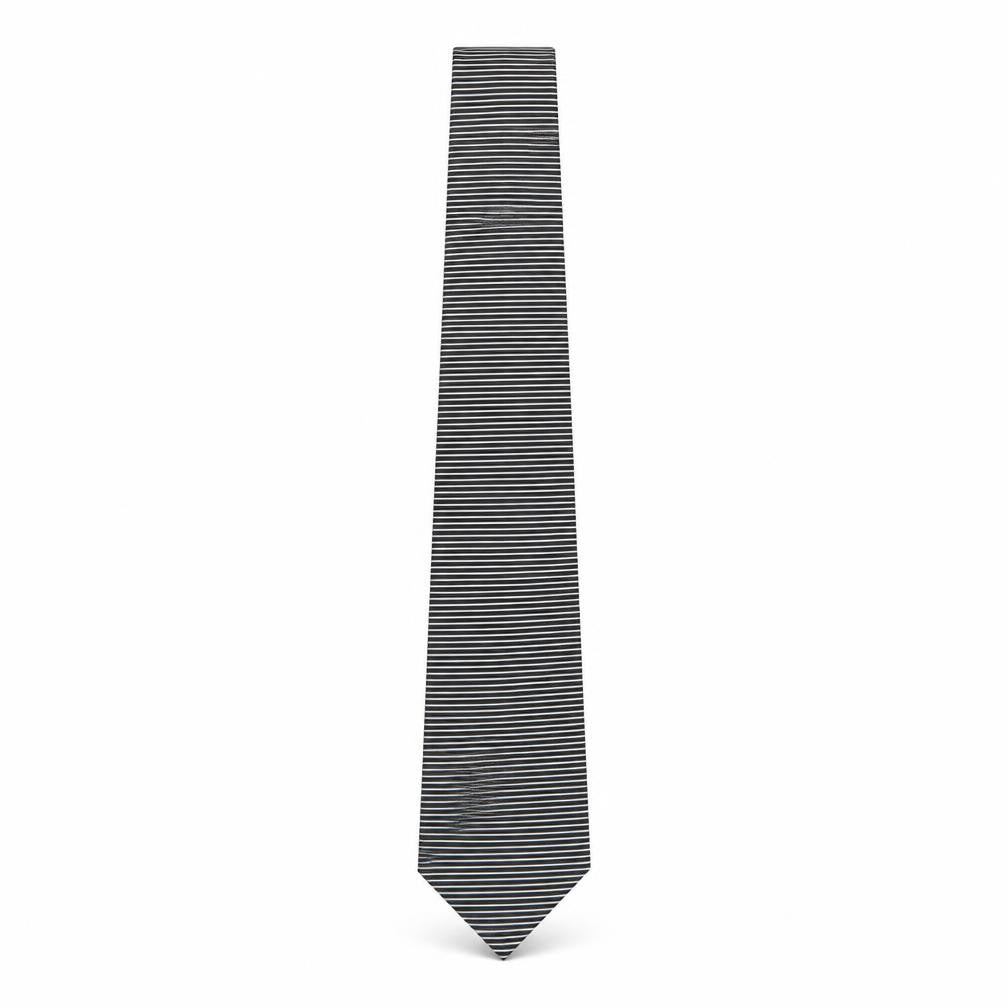 Jaeger Men's Black Striped Silk Tie One Size