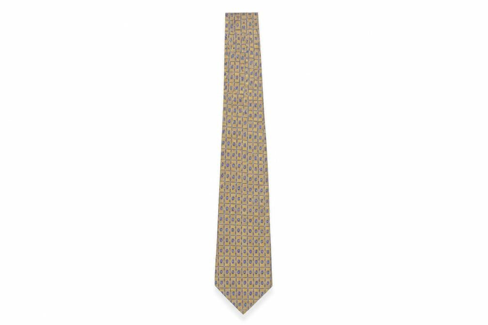 Thomas Nash Men's Bronze Geometric Silk Tie