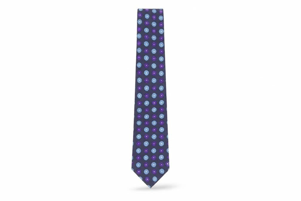 Daniel Hechter Men's Purple Polka Dot Silk Tie