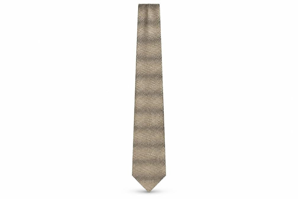 STVDIO Jeff Banks Men's Beige Geometric Silk Tie