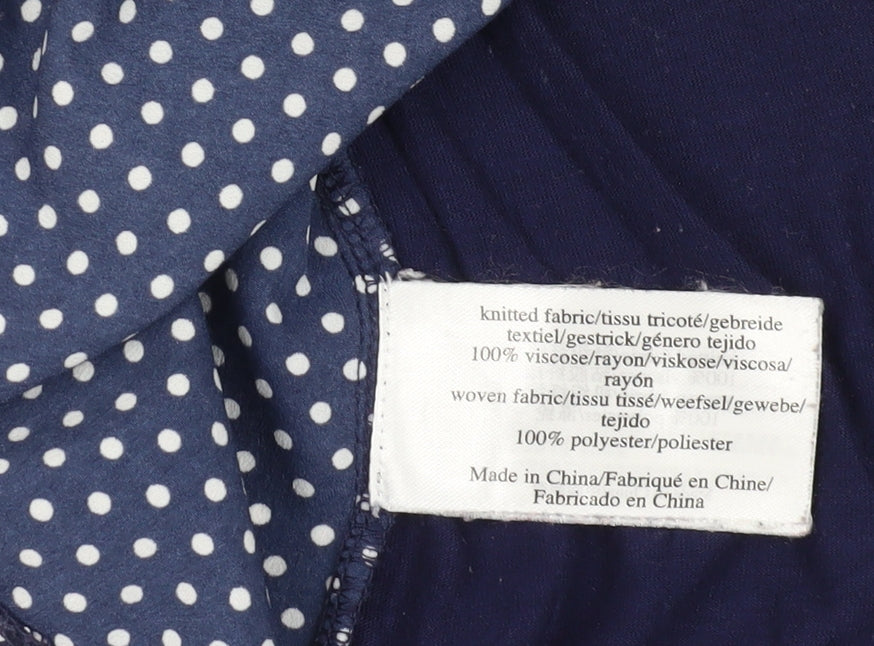 Laura Ashley Women’s Blue Polka Dot Blouse Size 8