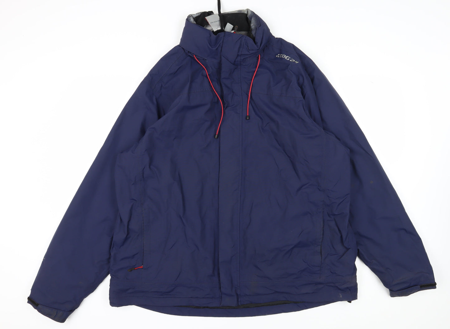 TOG24 Men's Blue Windbreaker 2XL Nylon Hooded Jacket