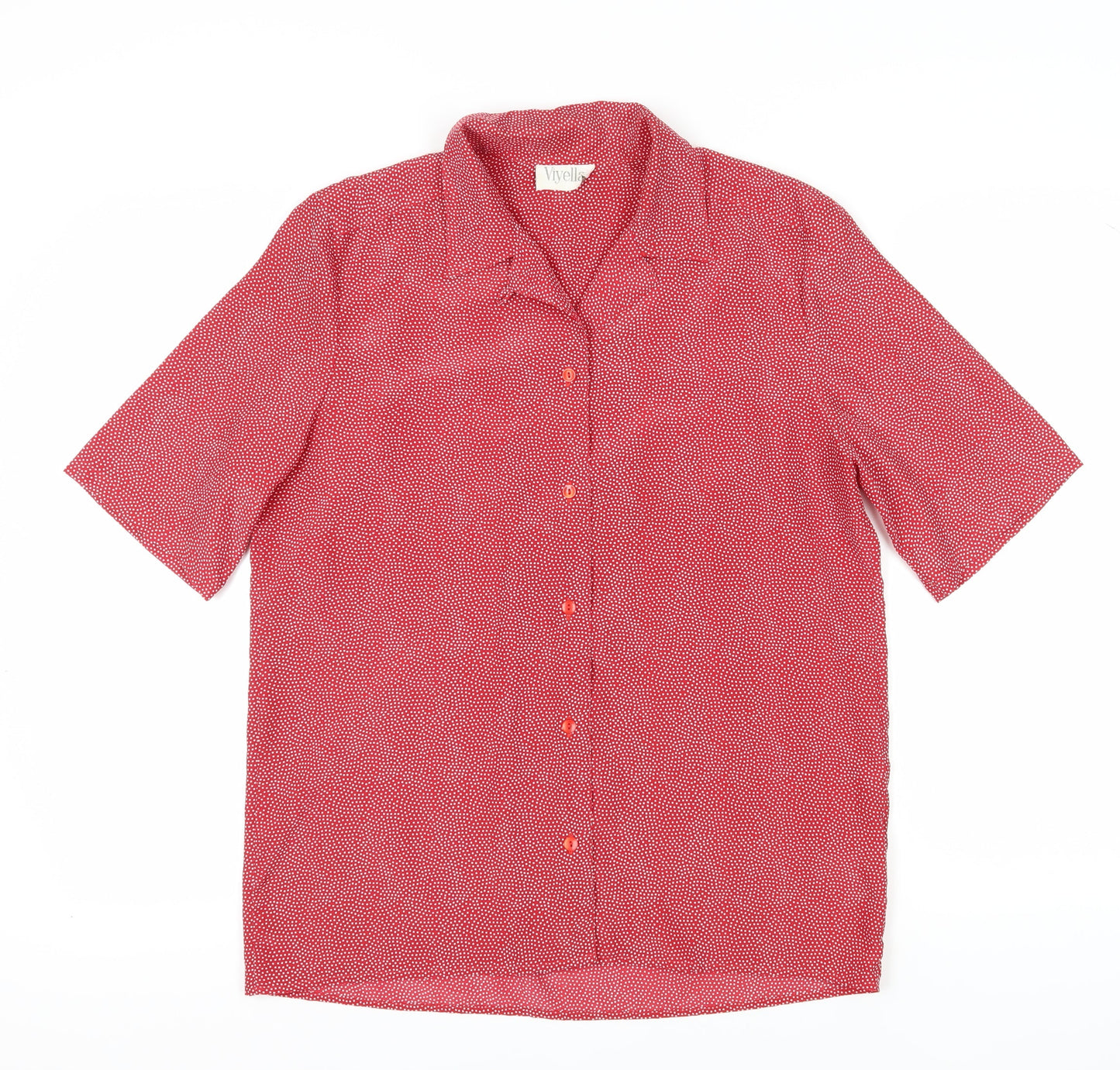 Viyella Women's Red Polka Dot Button-Up Shirt Size 14