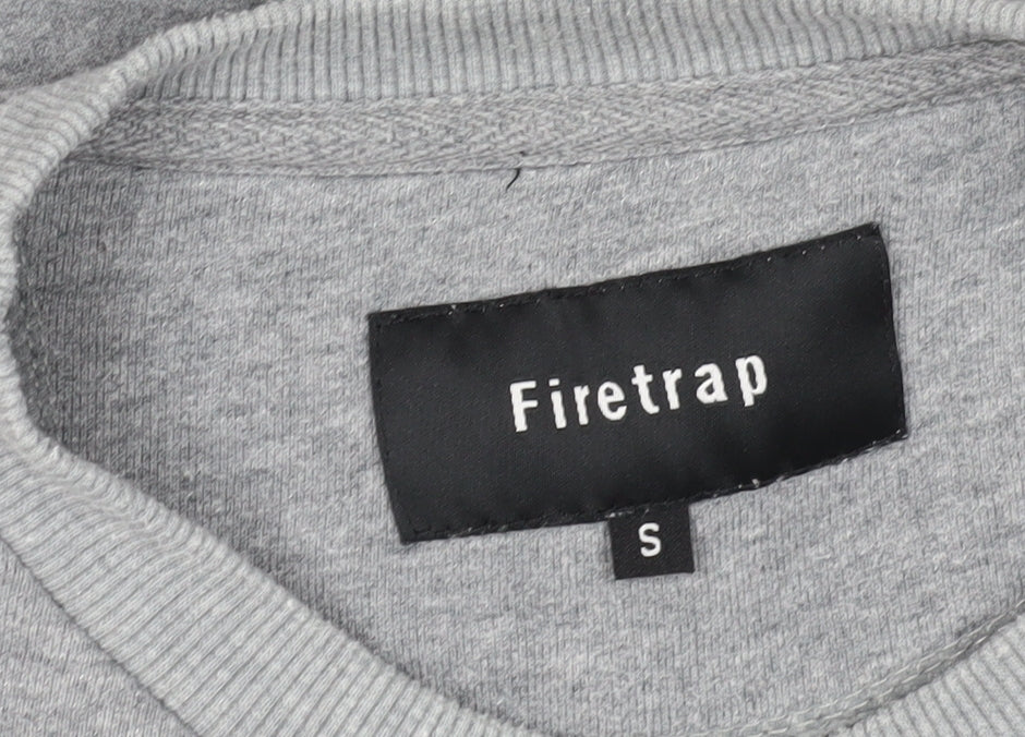 Firetrap Men's Grey Sweatshirt S Pullover Crew Neck